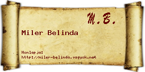 Miler Belinda névjegykártya